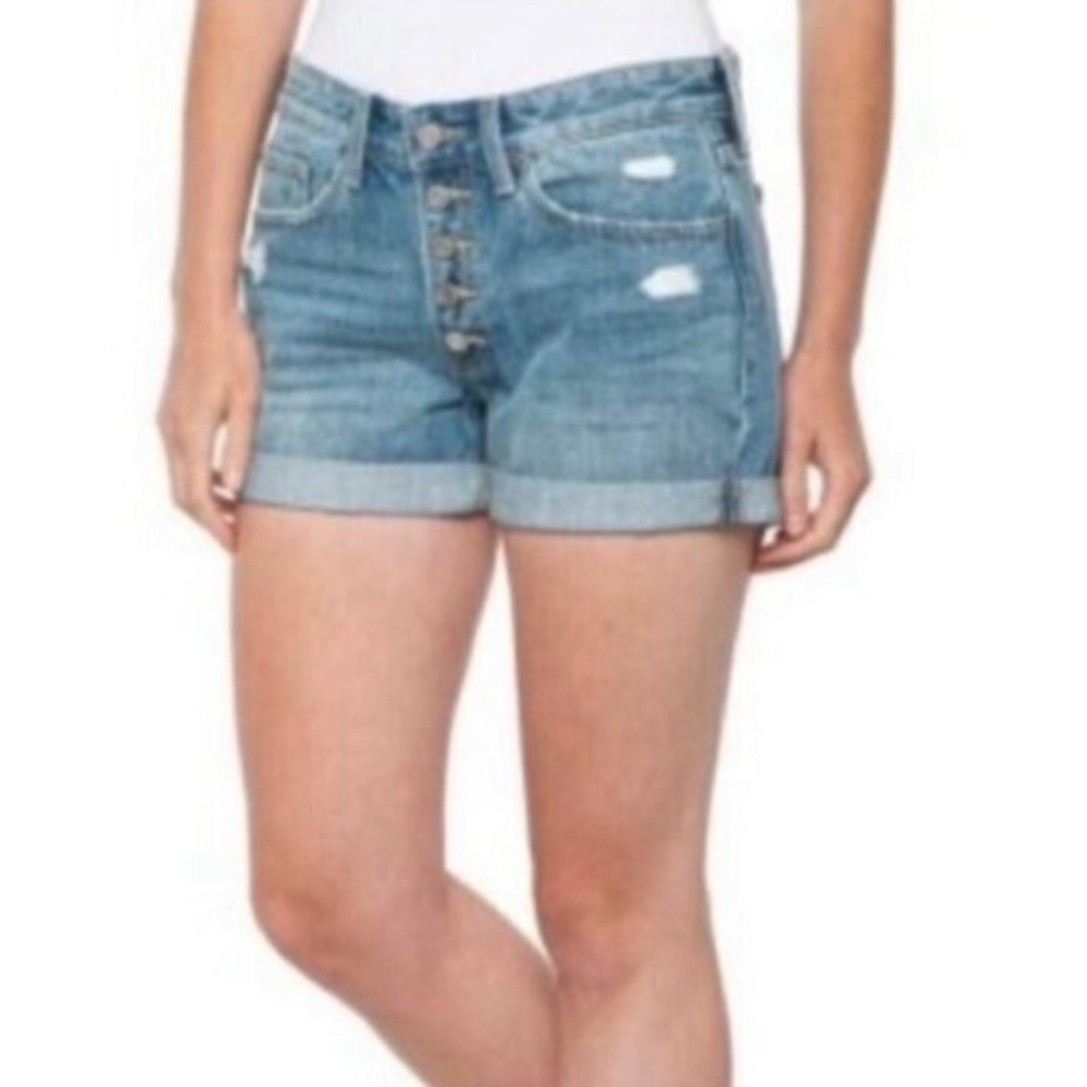 Lucky Brand Light Wash Exposed Button Fly Boyfriend Shorts 8 / 29